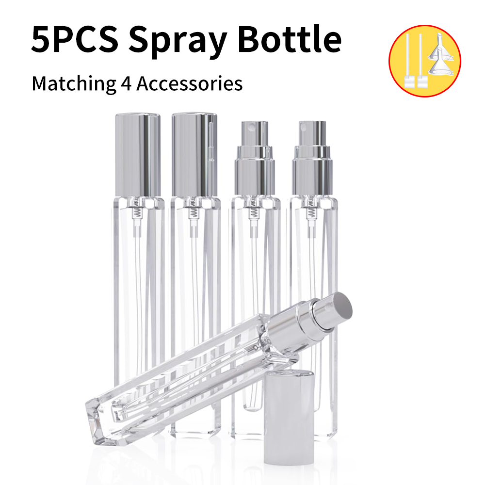 Perfume Fragrance Difference - 5-Piece Cologne Atomizer Empty, 10ML Mini