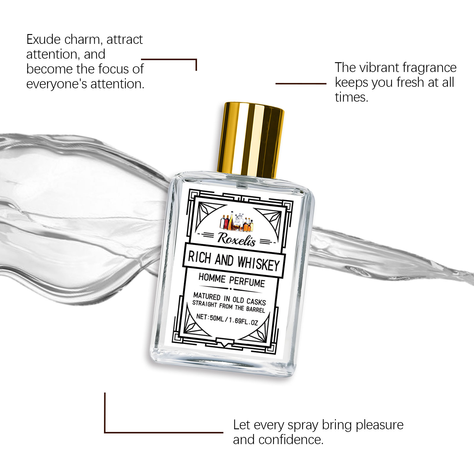 Roxelis 50ml Charm Whisky Men' - Perfume Fragrance Free ulasan dan harga
